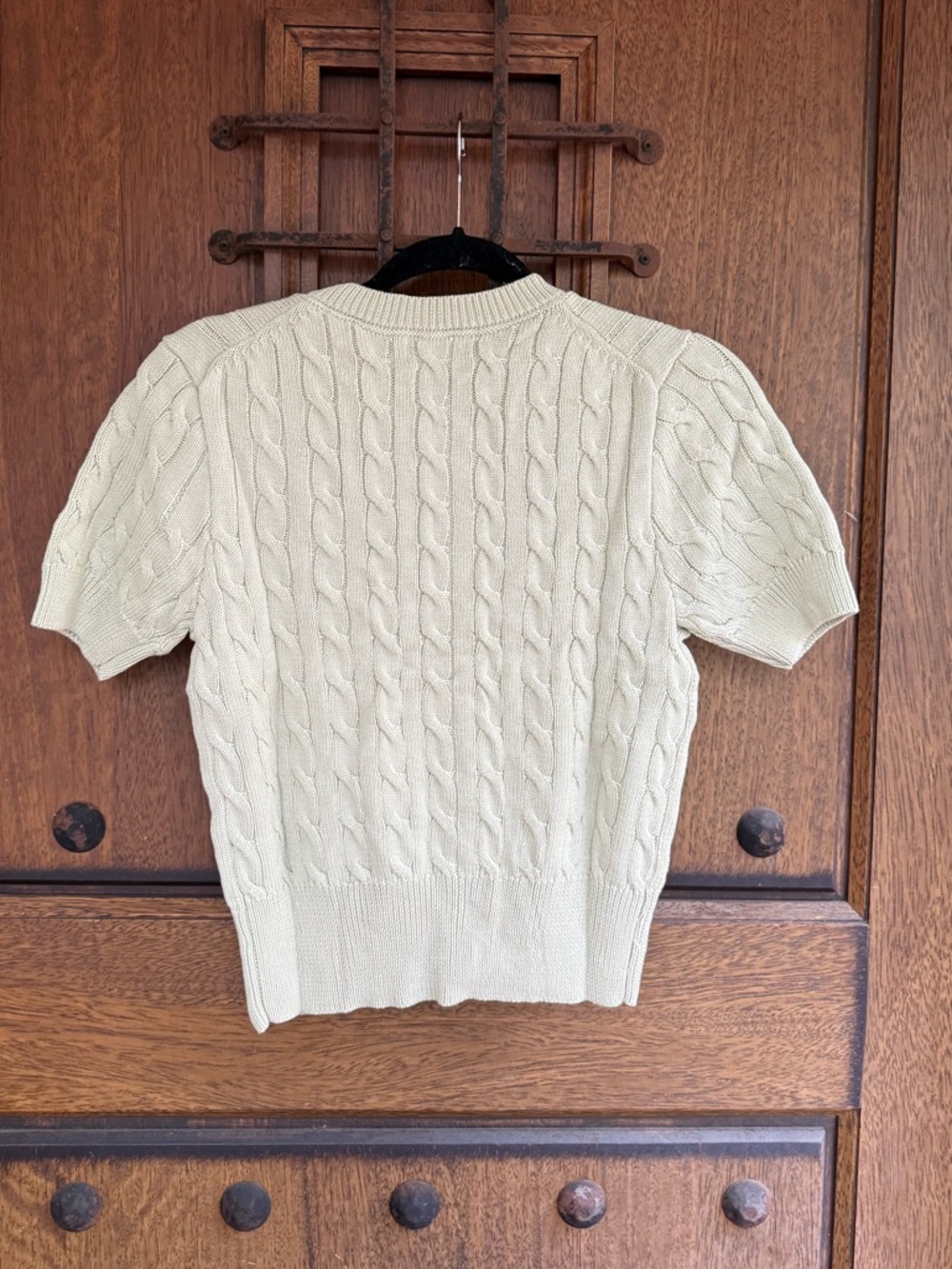 Ralph Lauren light green Cable-Knit Short-Sleeve Cardigan Size L - Picture 5 of 5